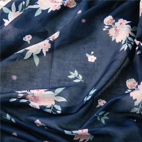 2/$30 Ladies Navy Blue Floral Scarf - Picture 5 of 7